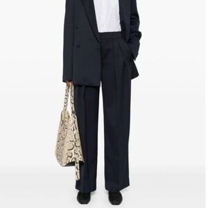 The Frankie Shop Navy Pleated Trousers Small